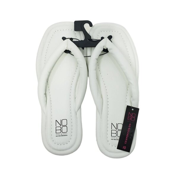 New No‎ Boundaries Women's Puffy Flip Flops White Size 9 - Picture 3 of 7